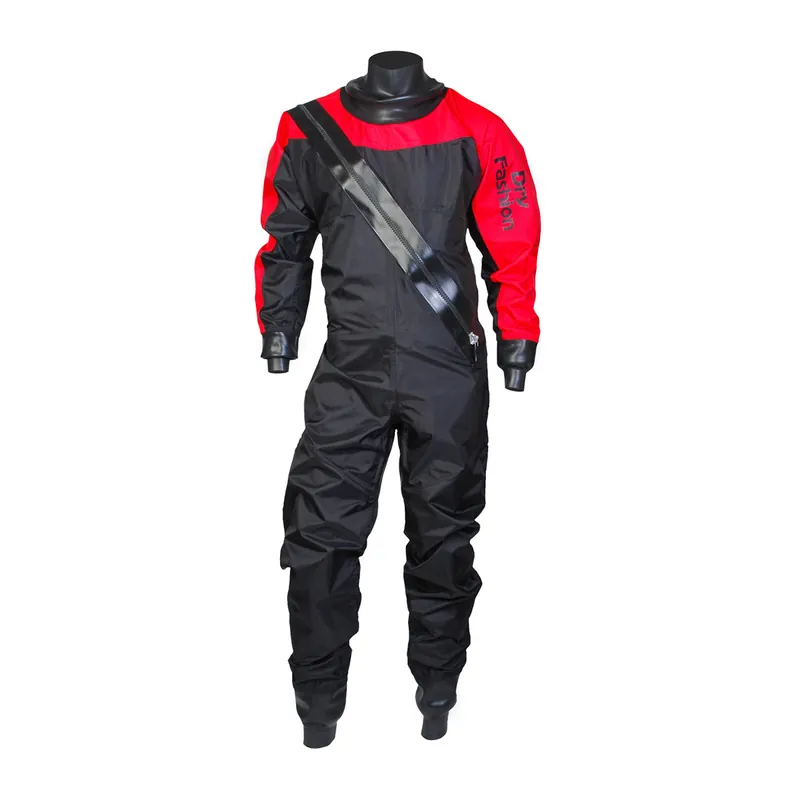 Acheter En Ligne DEAL Dry Fashion Sailing combinaison étanche standard en nylon unisexe noir-rouge, taille L