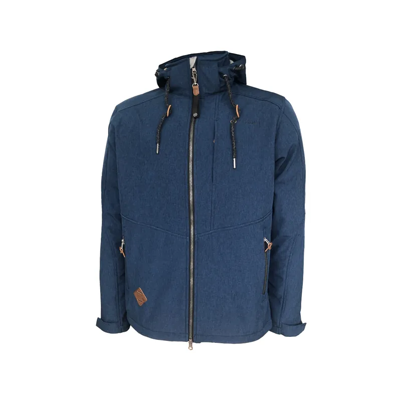 PROMO Dry Fashion Eckernförde Veste Softshell homme bleu marine chiné, taille S Vente Flash