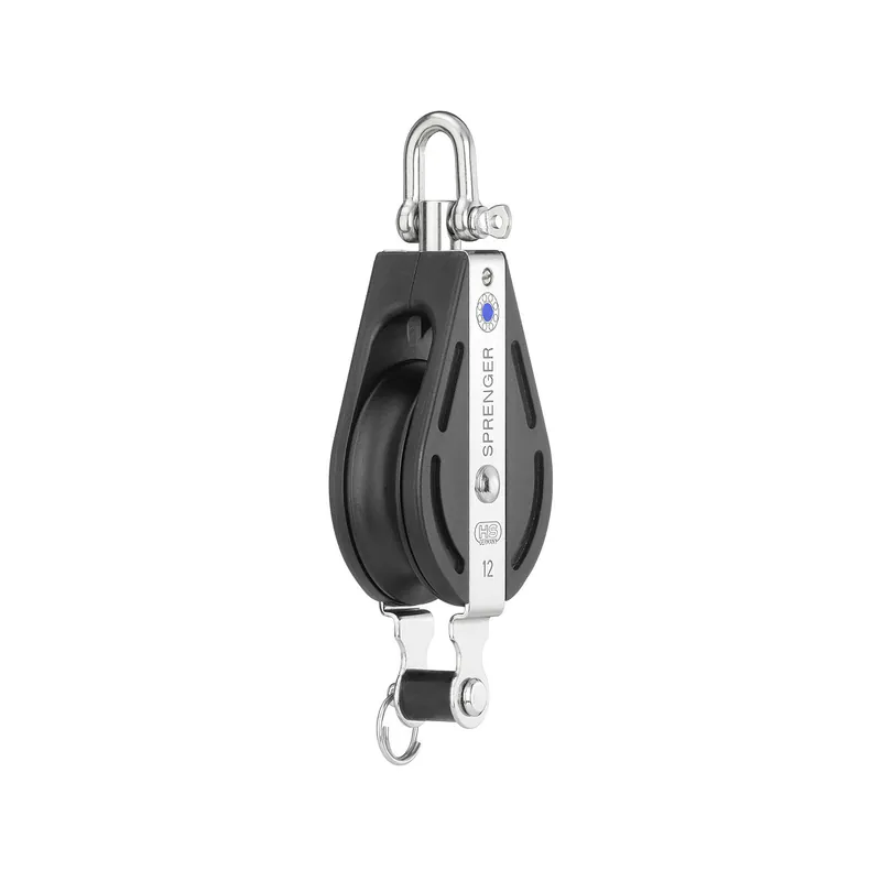 HS Sprenger Série S-Block 12 mm Poulie à roulement à aiguilles – simple réa avec manille émerillon et bécket Acheter En Ligne