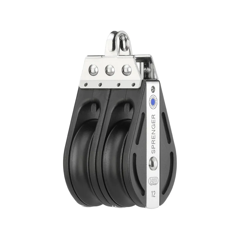 HS Sprenger Série S-Block 12 mm Poulie à roulement à aiguilles – double réa avec étrier fixe Dernier Modèle