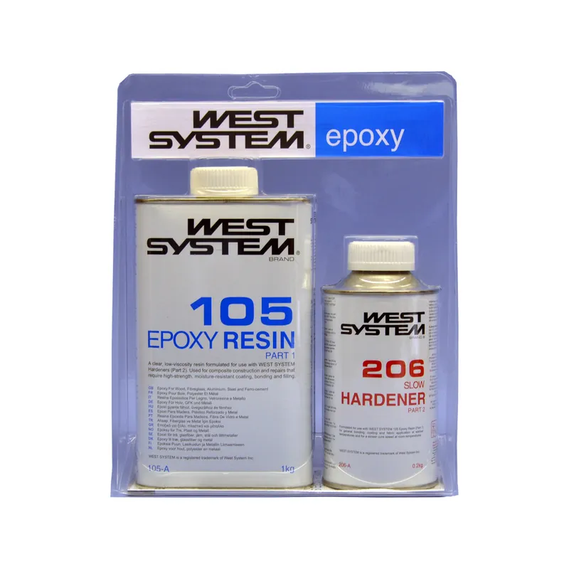 Authentique West system A-Pack époxy avec durcisseur lent 105-206A - 1,2 kg
