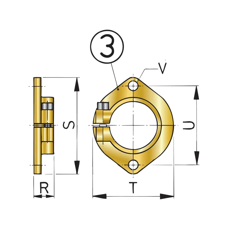 Haute Qualité Vetus bride de montage pour tube étambot ø50 mm