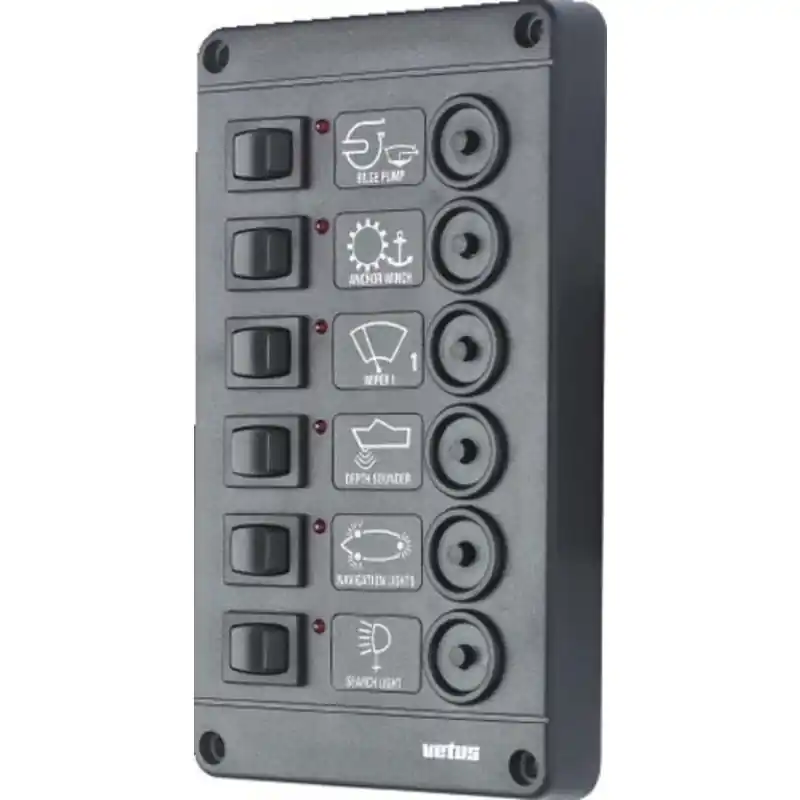 Vetus tableau électrique p6 - 6 disjoncteurs thermiques 12v Certifié