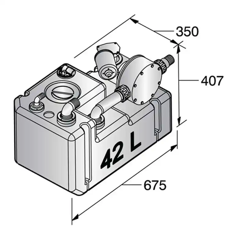 Prix Bas Vetus réservoir eaux noires et grises wws - 42 l + pompe emp140 - 12 v