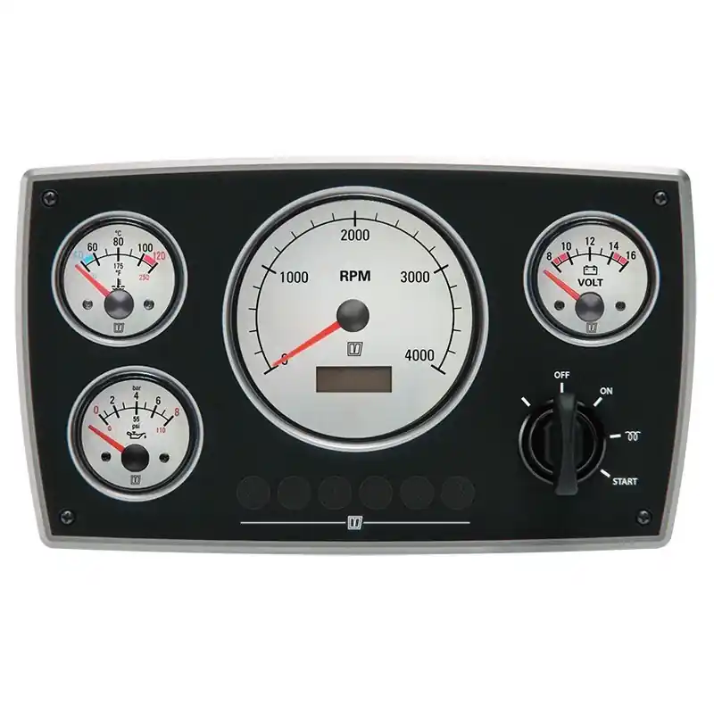 Petit Prix Panneau d‘instruments en aluminium Vetus MPA34, blanc, 12 V