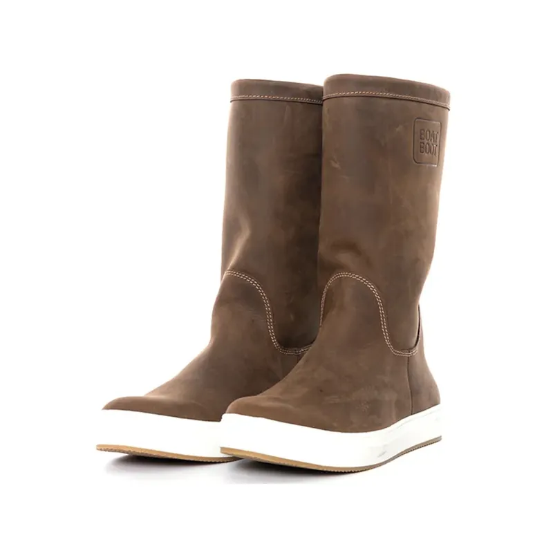 Expédié Aujourd'hui PROMO Boatboot Bottes de voile cuir unisexe brun, taille 42