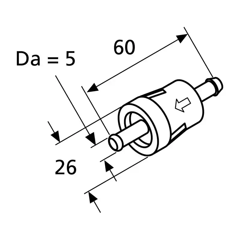 Filtre à carburant D5 plastique transparent Petit Prix