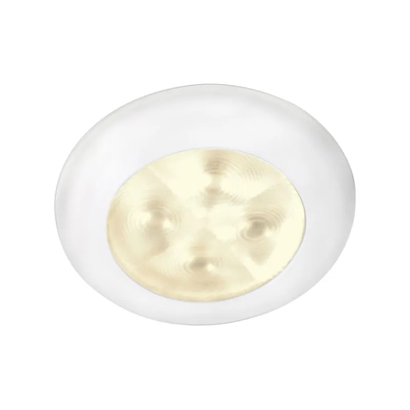 Hella Marine Série 9596 Rakino plafonnier LED – boîtier en plastique blanc – couleur de lumière blanc chaud – tension 24 volts Populaire
