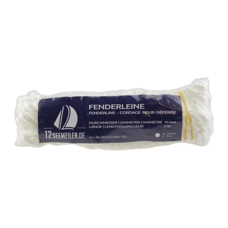 Seulement Aujourd'hui Lot de 2 Cordage pour pare-battages avec oeil 2,5m - blanc, 8mm