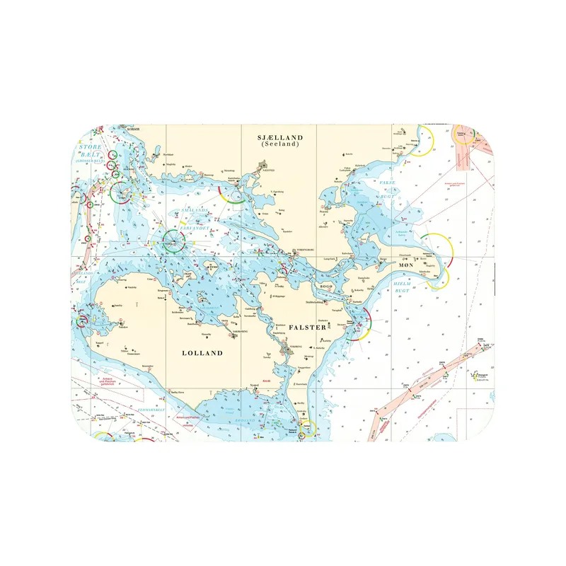 Set de table avec carte marine - sud de Seeland - dimensions 40 x 30 cm Offre Spéciale