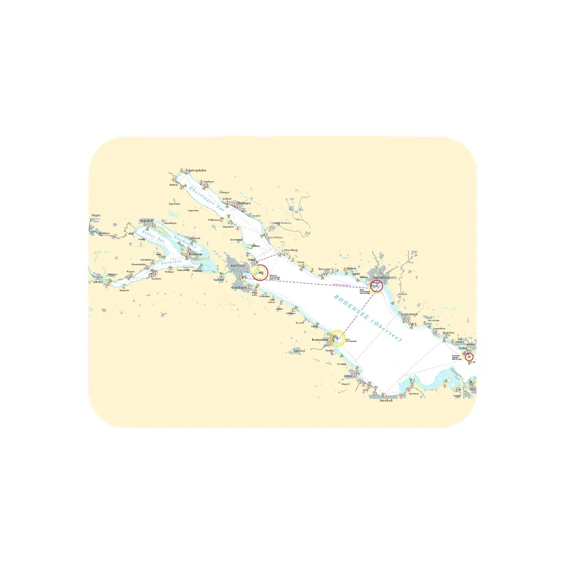 Set de table avec carte marine - Lac de Constance - Dimensions 40 x 30 cm Marque