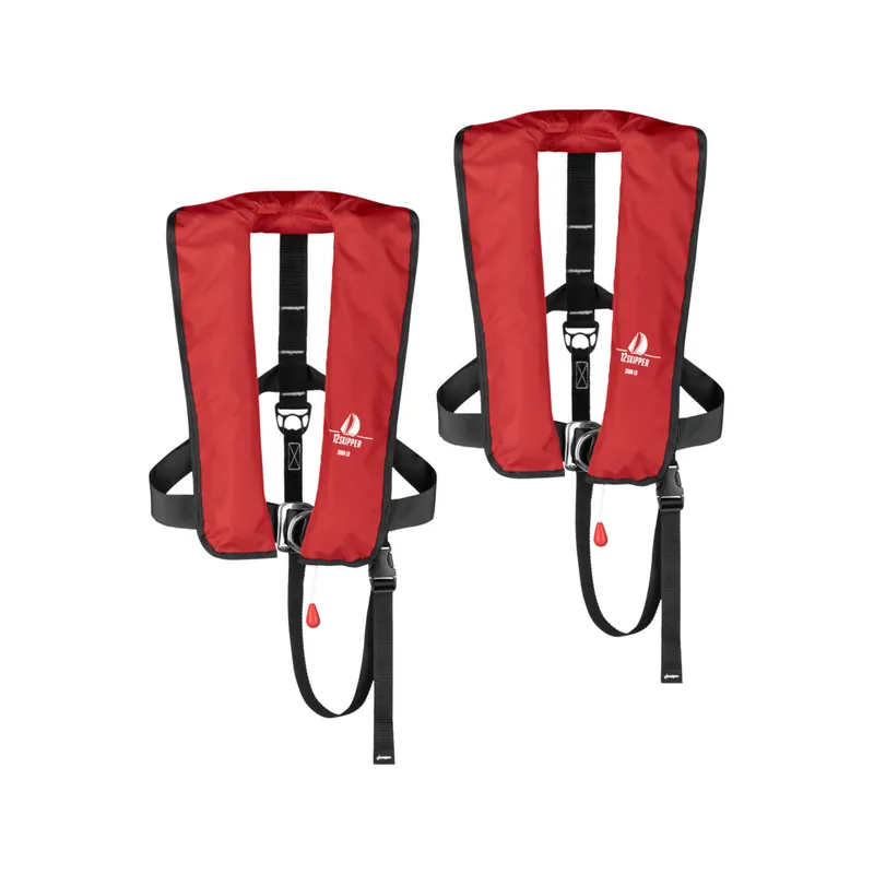 Prix Réduit Lot de 2 12skipper gilet de sauvetage automatique 300N ISO avec harnais - rouge