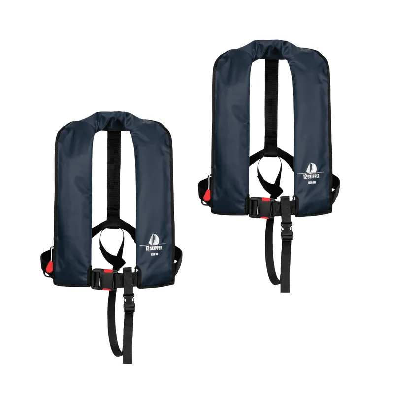 Lot de 2 12skipper gilet de sauvetage automatique 165N ISO - bleu marine Offre Limitée