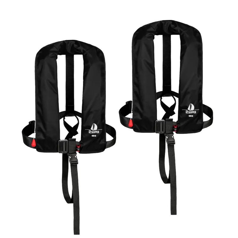 Paiement Sécurisé Lot de 2 12skipper gilet de sauvetage automatique 165N ISO avec harnais - noir
