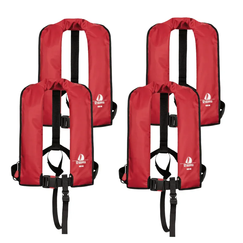 Achat Immédiat Lot de 4 12skipper gilet de sauvetage automatique 165N ISO - rouge