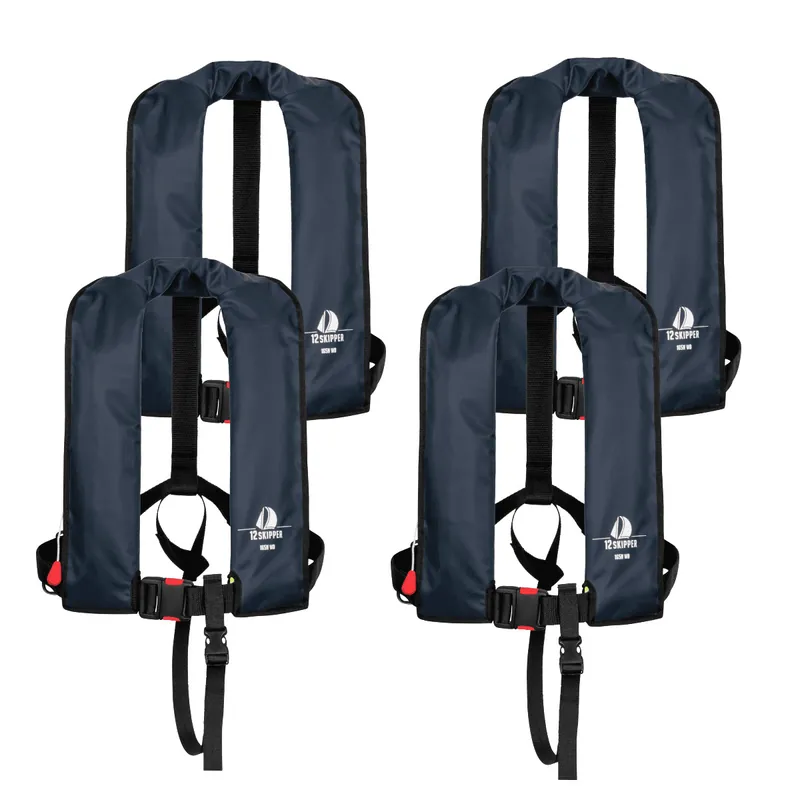 Réduction Lot de 4 12skipper gilet de sauvetage automatique 165N ISO - bleu marine