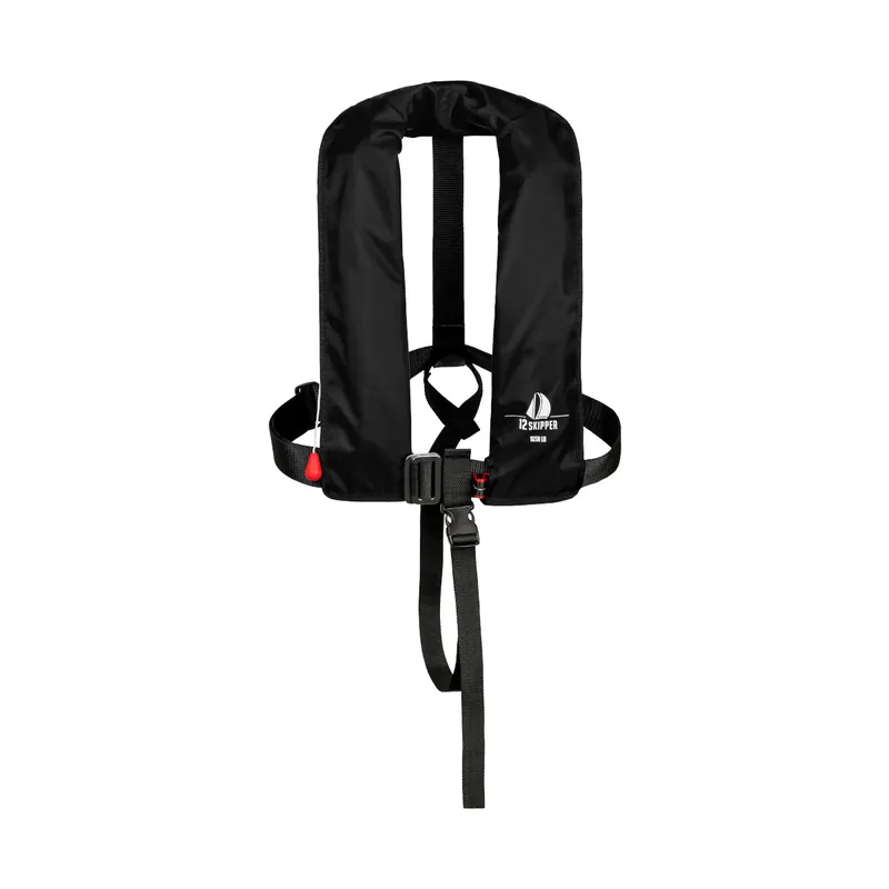 Prix Promo 12skipper gilet de sauvetage automatique 165N ISO avec harnais - noir