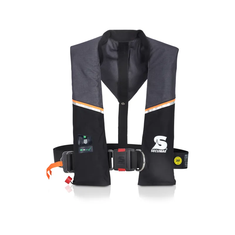 Secumar Ultra 170 gilet de sauvetage automatique 165N avec harnais et lifebelt, gris/noir Seulement Aujourd'hui