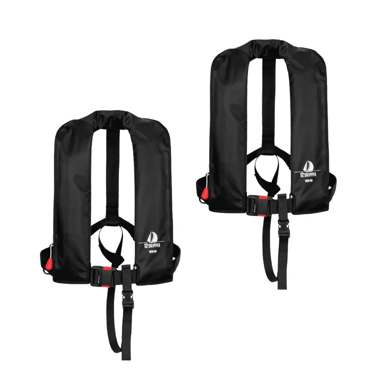 Lot de 2 12skipper gilet de sauvetage automatique 165N ISO - noir Nouveauté
