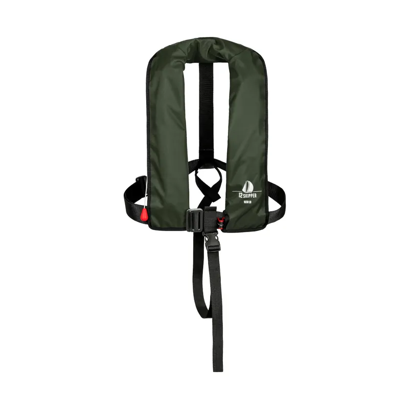 Certifié 12skipper gilet de sauvetage automatique 165N ISO avec harnais - vert olive