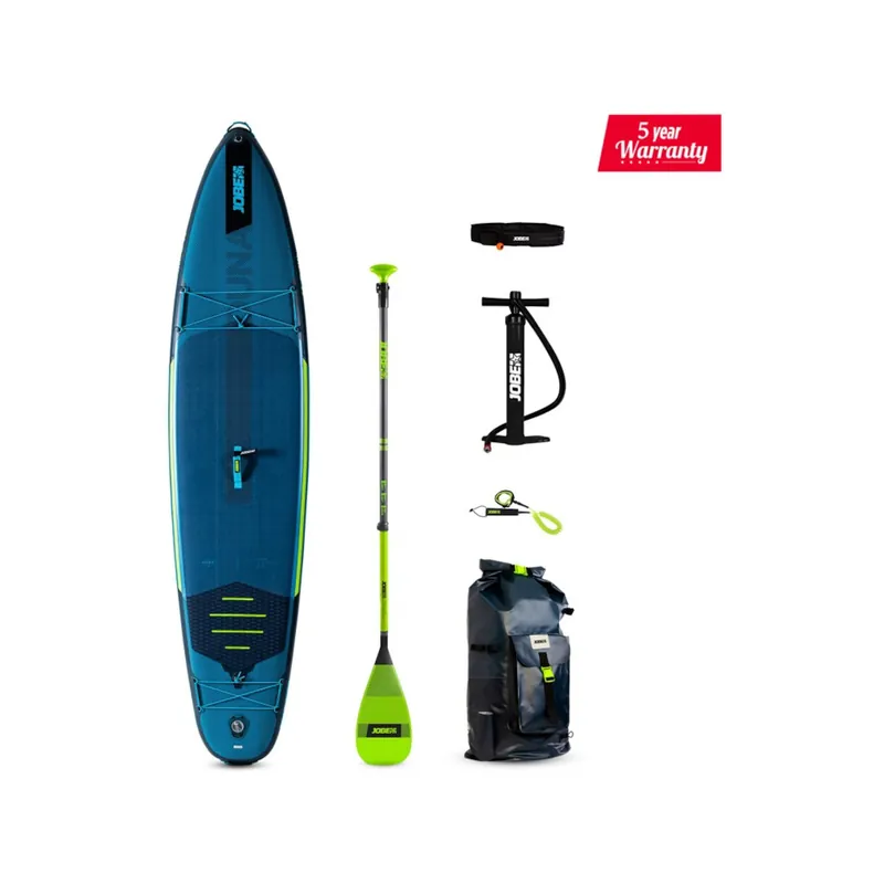 Offre Limitée Jobe Aero Duna SUP Board 11.6 Package Steel Blue with Fiberglass Paddle Lime