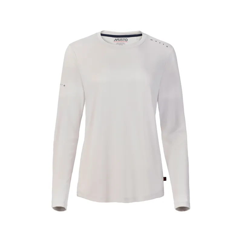 Musto Evolution Crew Sunblock manches longues femme platine, taille 16 Nouvelle Collection