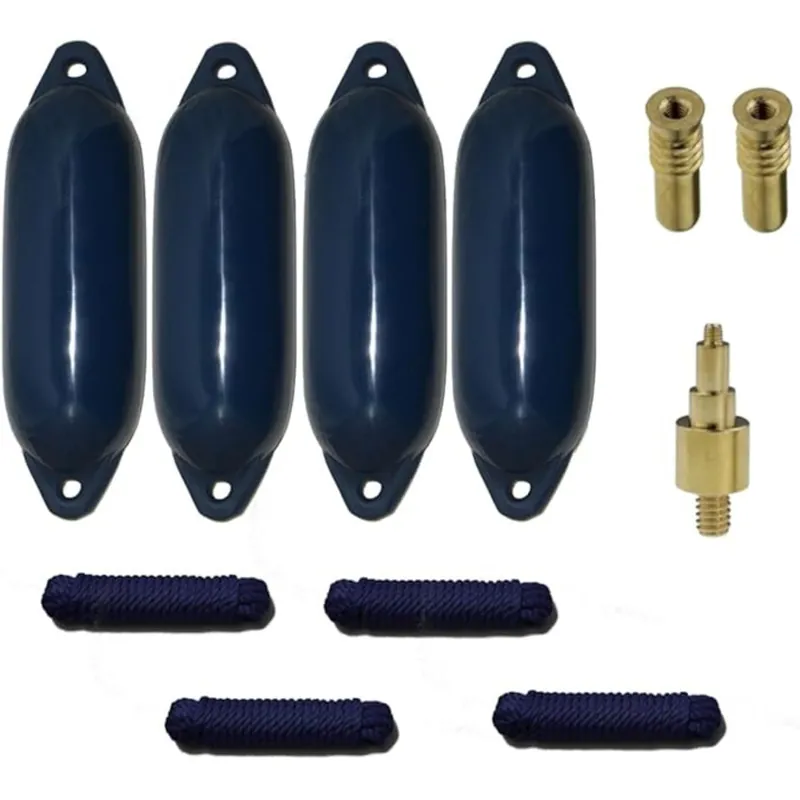 Achetez Aujourd'hui Set de 4 pare-battage de Majoni Star 35, avec lignes de pare-battage, 2 valves de rechange, 1 adaptateur de valve - navy, 62 x 21 cm