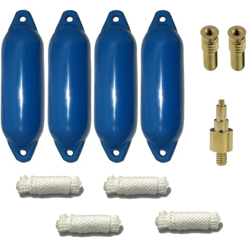 Set de 4 pare-battage de Majoni Star 45, avec lignes de pare-battage, 2 valves de rechange, 1 adaptateur de valve - bleu, 70 x 24 cm Meilleur Prix