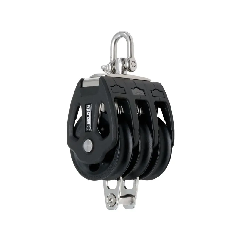 Seldén PBB60 Bloc de palier lisse à trois sections avec manille à émerillon et étrier inférieur Dernier Modèle