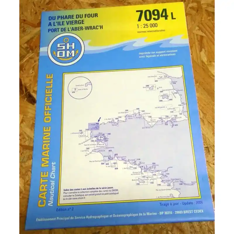 Nouvel Arrivage Carte marine 7094 L Phare du Four à l‘Ile Vierge SHOM