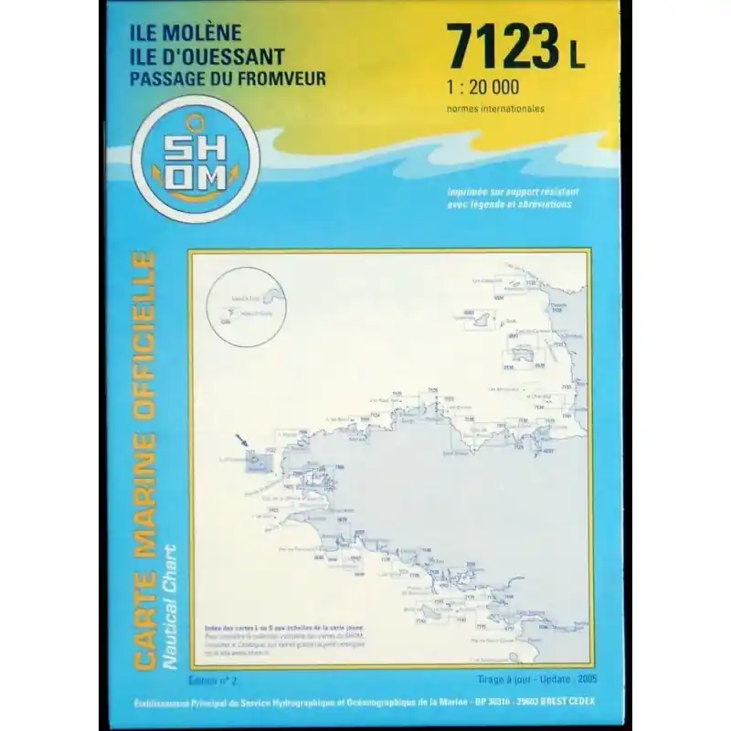 Carte marine 7123 L Molène Ouessant SHOM Offre Exclusive
