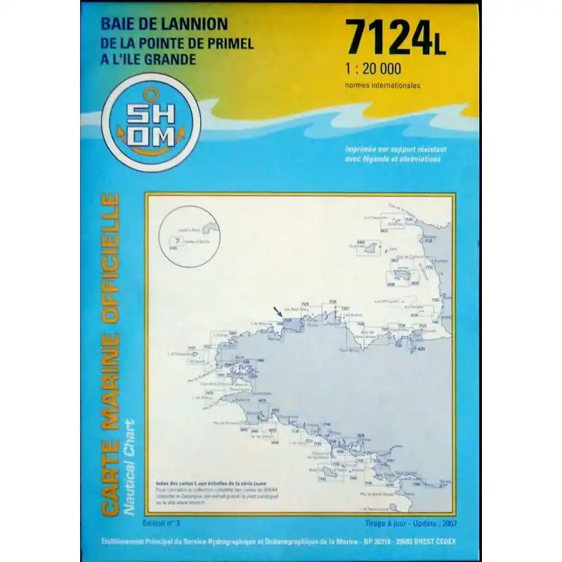 Carte marine 7124 L baie de Lannion SHOM Paiement Sécurisé