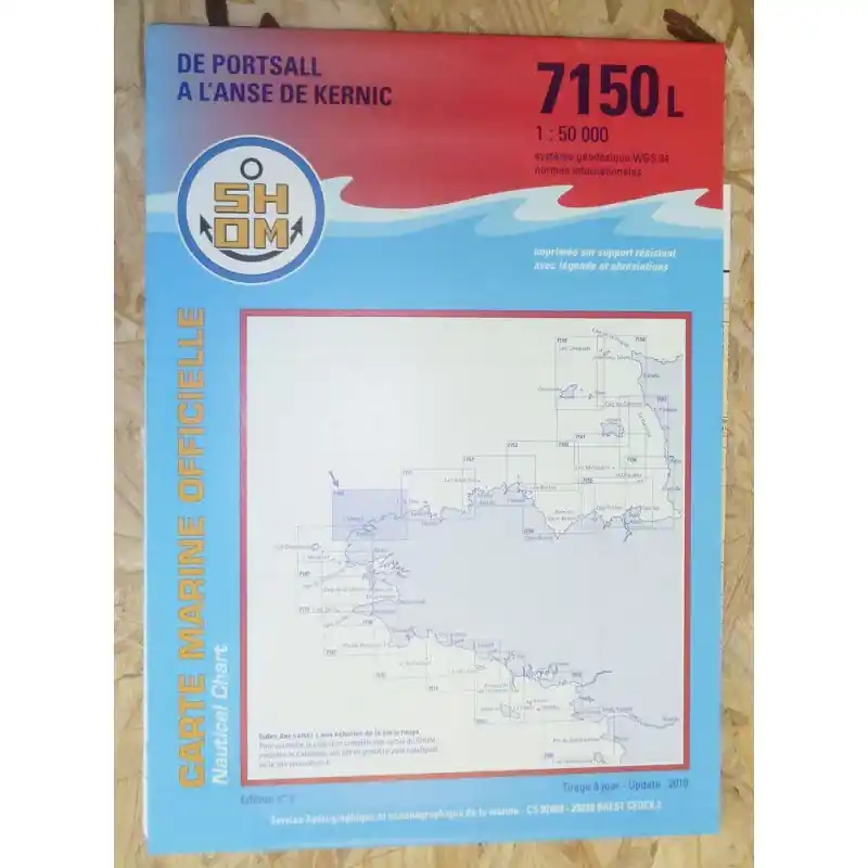 Carte marine 7150 L de Portsall à l‘anse de Kernic SHOM Soldes
