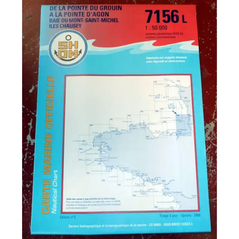 Expédié Aujourd'hui Carte marine 7156 L Pte du Grouin - Pte d‘Agon SHOM