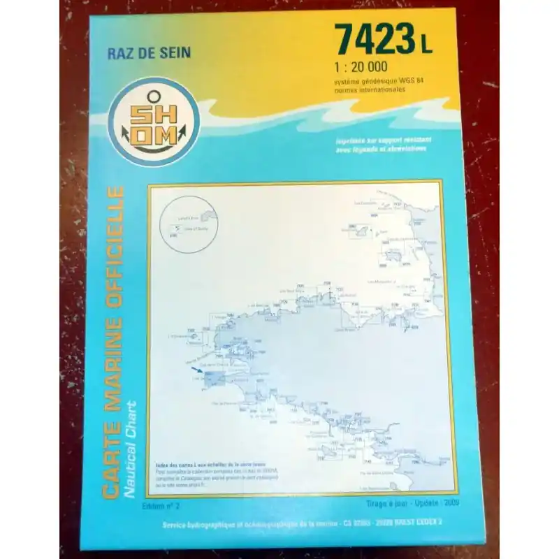 Carte marine 7423 L Raz de Sein SHOM Remise