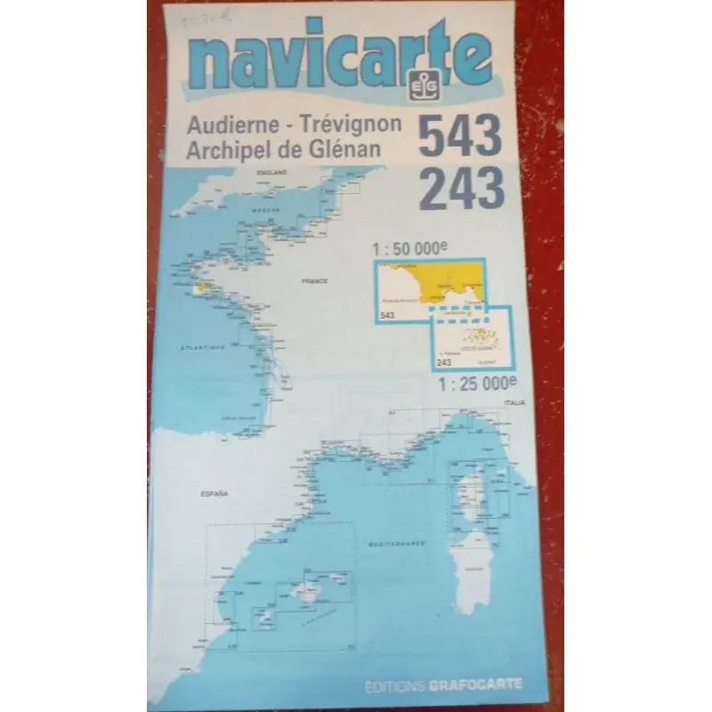 Carte marine 543 - 243 Audierne/Les glénan NAVICARTE Commande En Gros