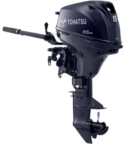 Top Vente Moteur hors bord Tohatsu 15CV 4T arbre long démarrage électrique barre franche