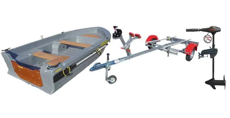 Barque Silurine Sport 3m73 moteur V 55 lbs et remorque Populaire