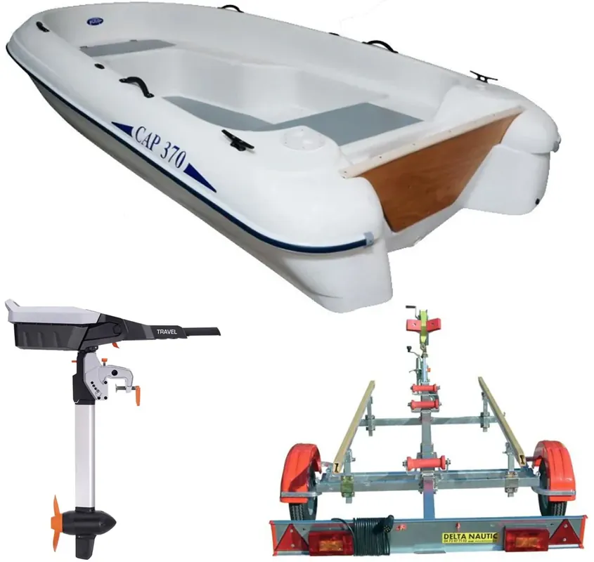 Achat Immédiat Bateau Rigiflex Cap 370 + moteur Torqeedo Travel S + remorque GT