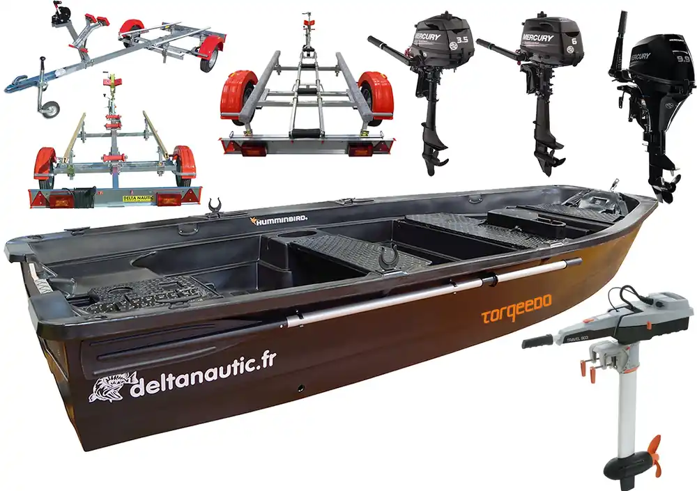 Top Vente Pack barque hybride Silurine 4m + moteurs + remorque en option