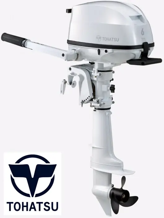 Moteur hors bord Tohatsu 6CV 4T arbre court démarrage manuel barre franche avec réservoir intégré Retour Gratuit
