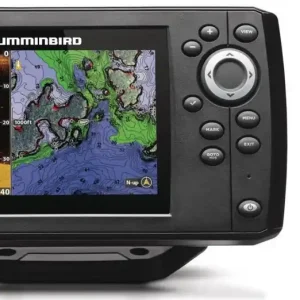 Acheter En Ligne Combiné Echosondeur GPS Traceur de Pêche Humminbird Helix 5 G3 CHIRP 2D + sonde tableau arrière 140/240 KHz pour barque