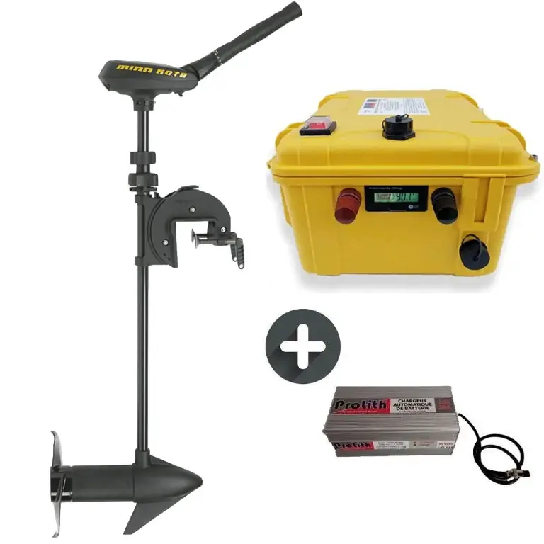 Pack moteur électrique Minn Kota Traxxis 55 Lbs 12V avec valise batterie lithium 160A et chargeur offert Jusqu'à Épuisement Des Stocks