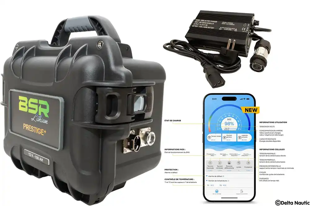 Valise Batterie Lithium BSR Prestige+ Lifepo4 100Ah 12V + sortie régulée + chargeur offert Must-Have