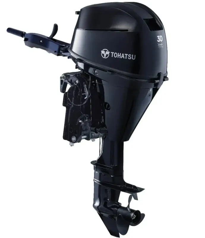 Prix Choc Moteur hors bord Tohatsu 30CV 4T arbre court démarrage électrique et TRIM barre franche