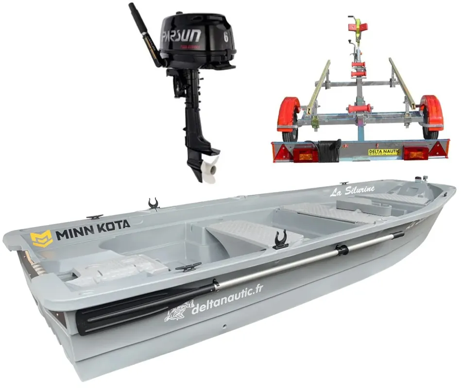 Barque Silurine 4m Titanium + Moteur Parsun 6cv 4t + Remorque GT Super Prix