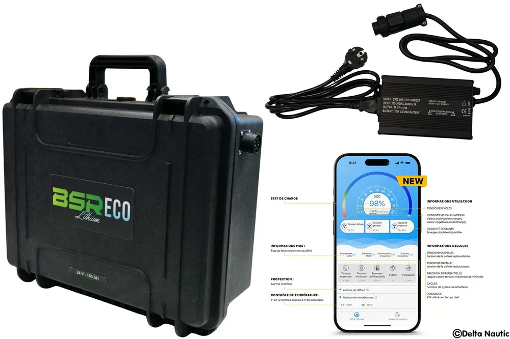 Valise Batterie Lithium BSR Eco 100Ah 24V + chargeur offert Promotion Saisonnière
