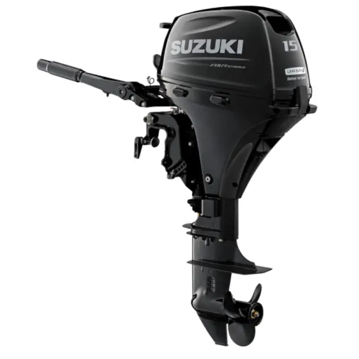 Moteur hors bord Suzuki DF15A 15cv 4T arbre long démarrage manuel barre franche Nouveauté