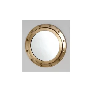 Prix Bas Miroir hublot 23.5cm laiton vieilli