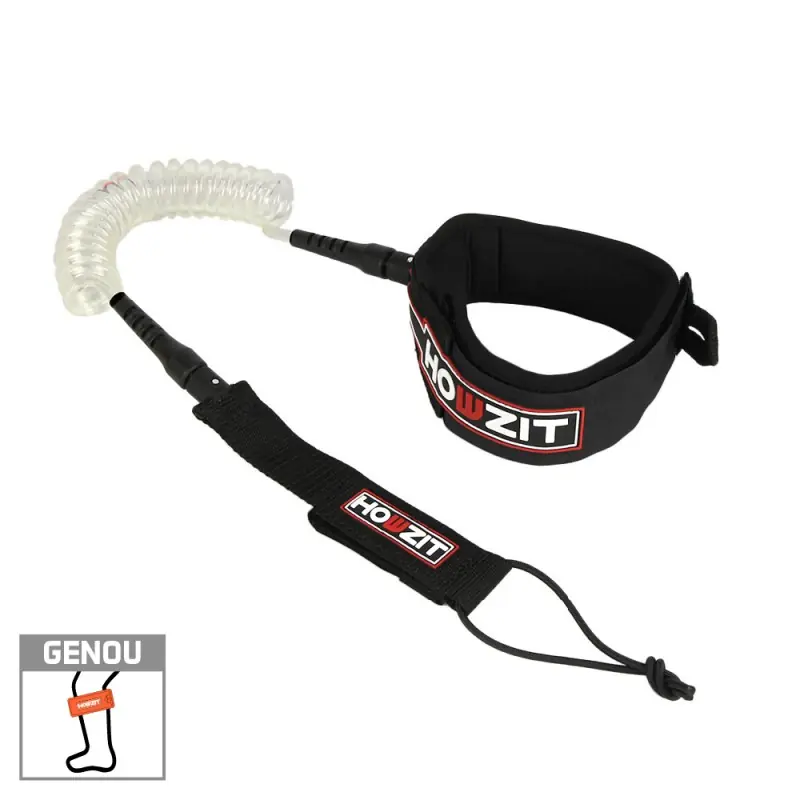 Retour Gratuit LEASH DE WING/SURF/SUPFOIL HOWZIT COIL TRANSPARENT 5.8